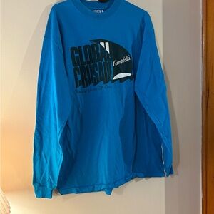 Vintage Hanes Beefy T  Teal Long Sleeve Global crusade Campbells 21st century